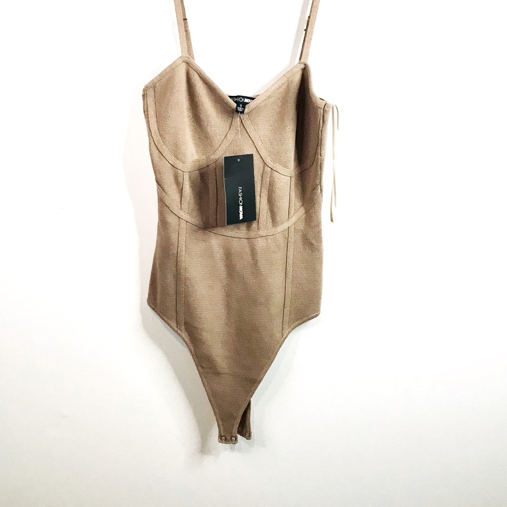 Cognac Brown Bandage BodySuit Size Medium
